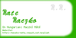 mate maczko business card