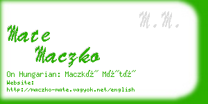 mate maczko business card